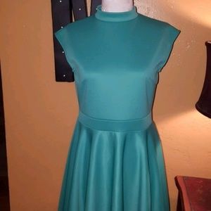 Sea Green Fit and Flare Dress, 2X